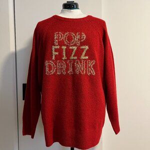 NWT Torrid Red & Gold 'Tinsel Pullover' Holiday Sweater, sz 1/1X